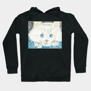 White cat  face  art Hoodie